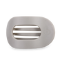 Round Flat Hair Clip | Large | Silver Flames