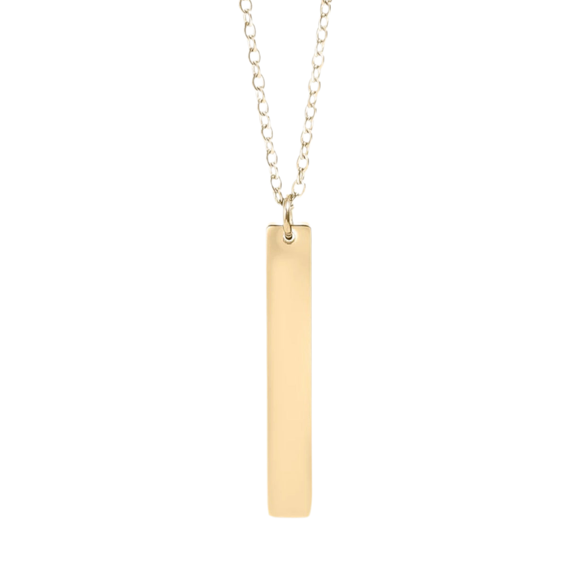 Gold Vertical Bar Necklace Engraving
