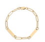 Gold Paperclip Two Bar Bracelet Engraving