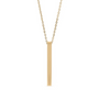 Gold Four Sided Bar Necklace Engraving
