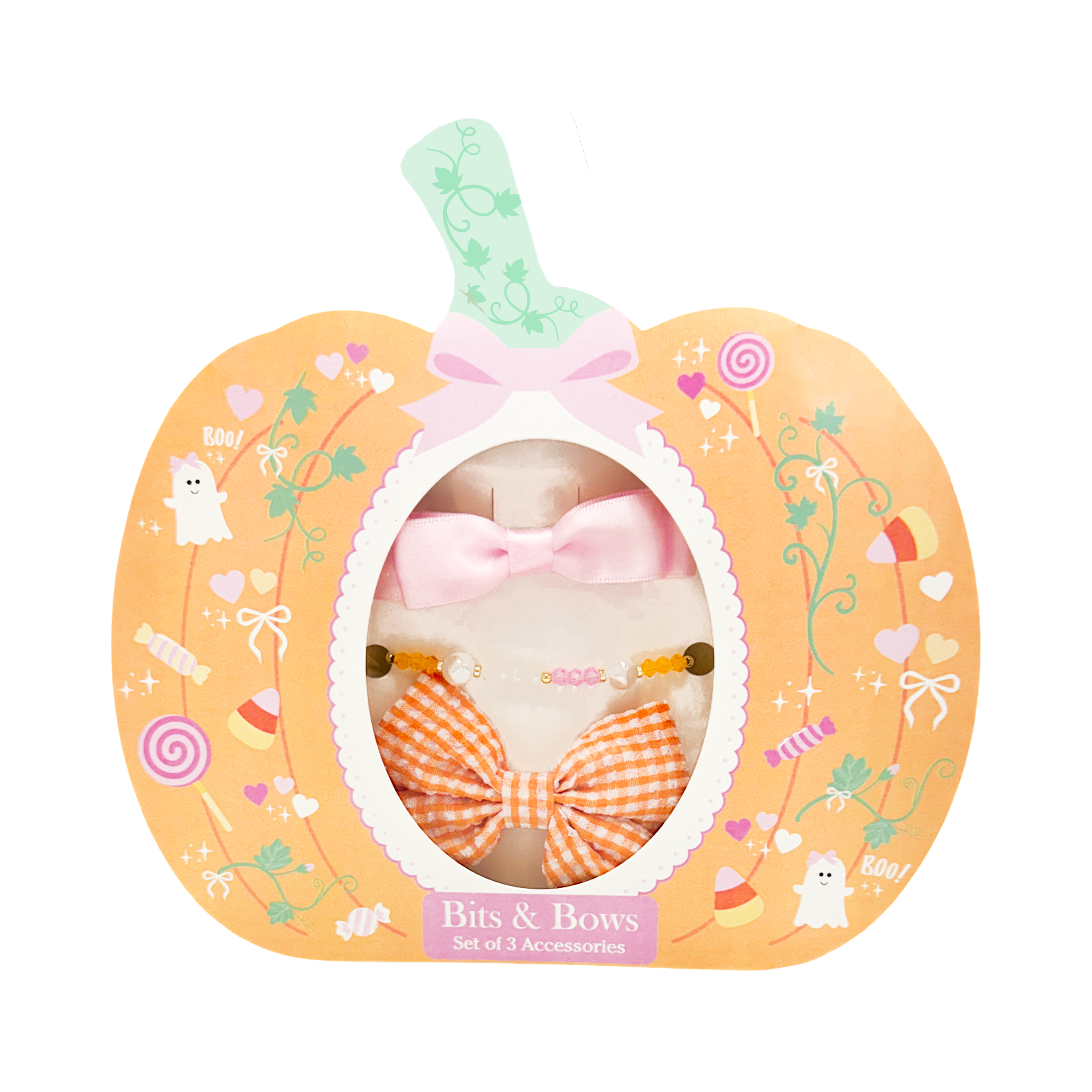 Pumpkin Bracelet & Bows Gift Set