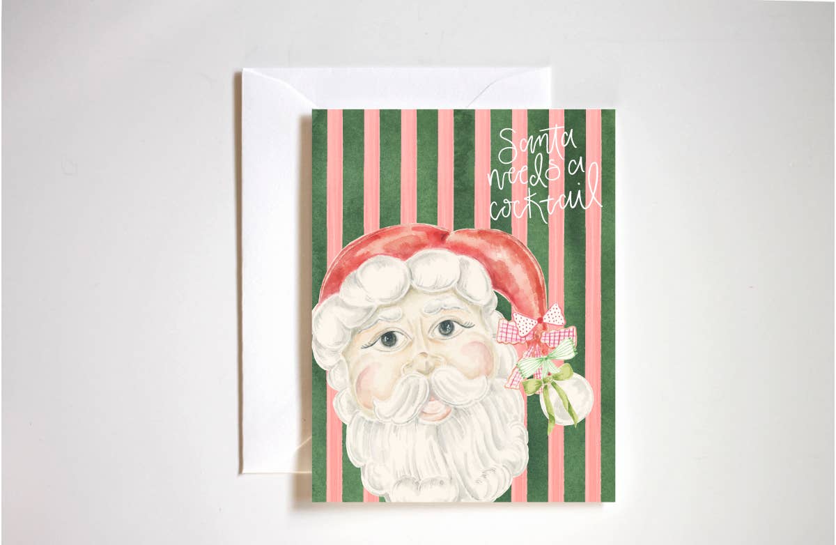 Santa needs a cocktail, Christmas card