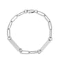 Silver Paperclip Two Bar Bracelet Engraving