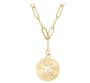 Gold Pave Circle Necklace Engraving