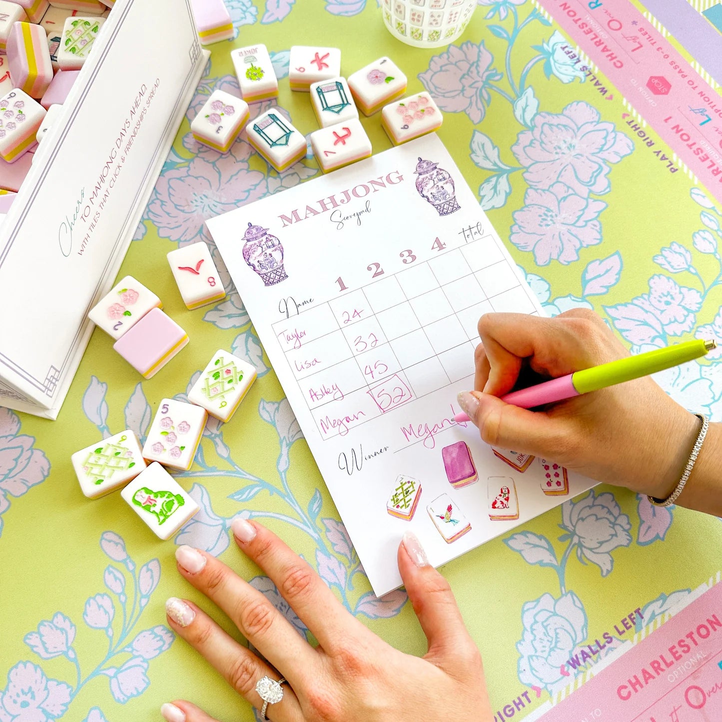 Mahjong Scorecard Pad- Taylor Tiles