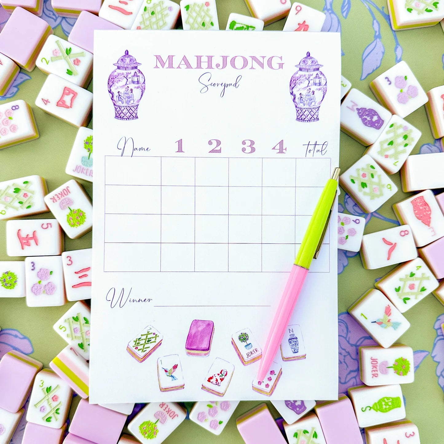 Mahjong Scorecard Pad- Taylor Tiles