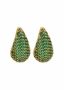 Pave Green Drop Studs