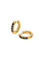 Pave Black Huggie Hoops