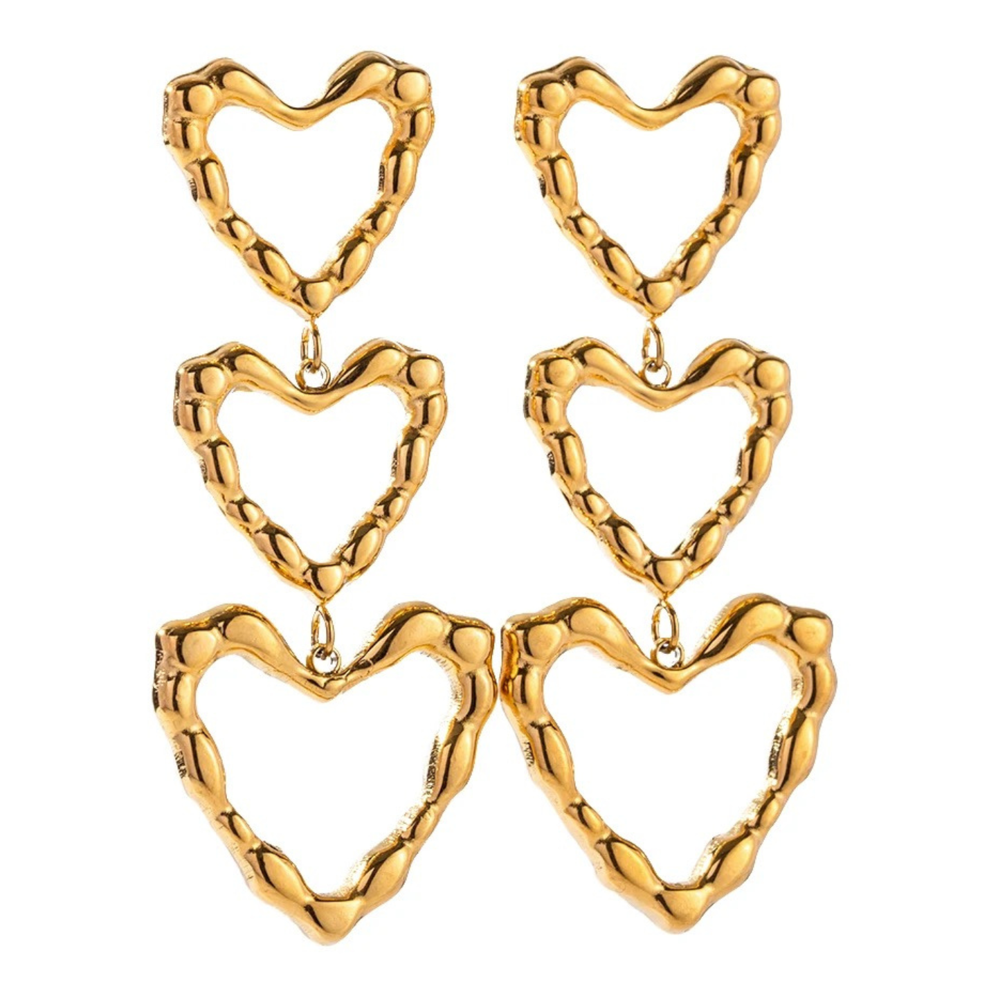 Hammered Heart Studs