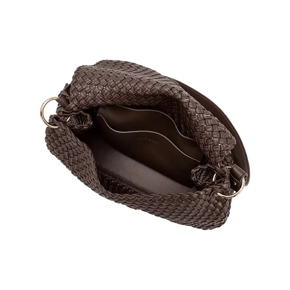 Natalia Espresso Recycled Vegan Shoulder Bag