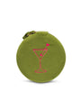 Velvet Jewelry Zip Case / Travel Organizer - Martini - Olive