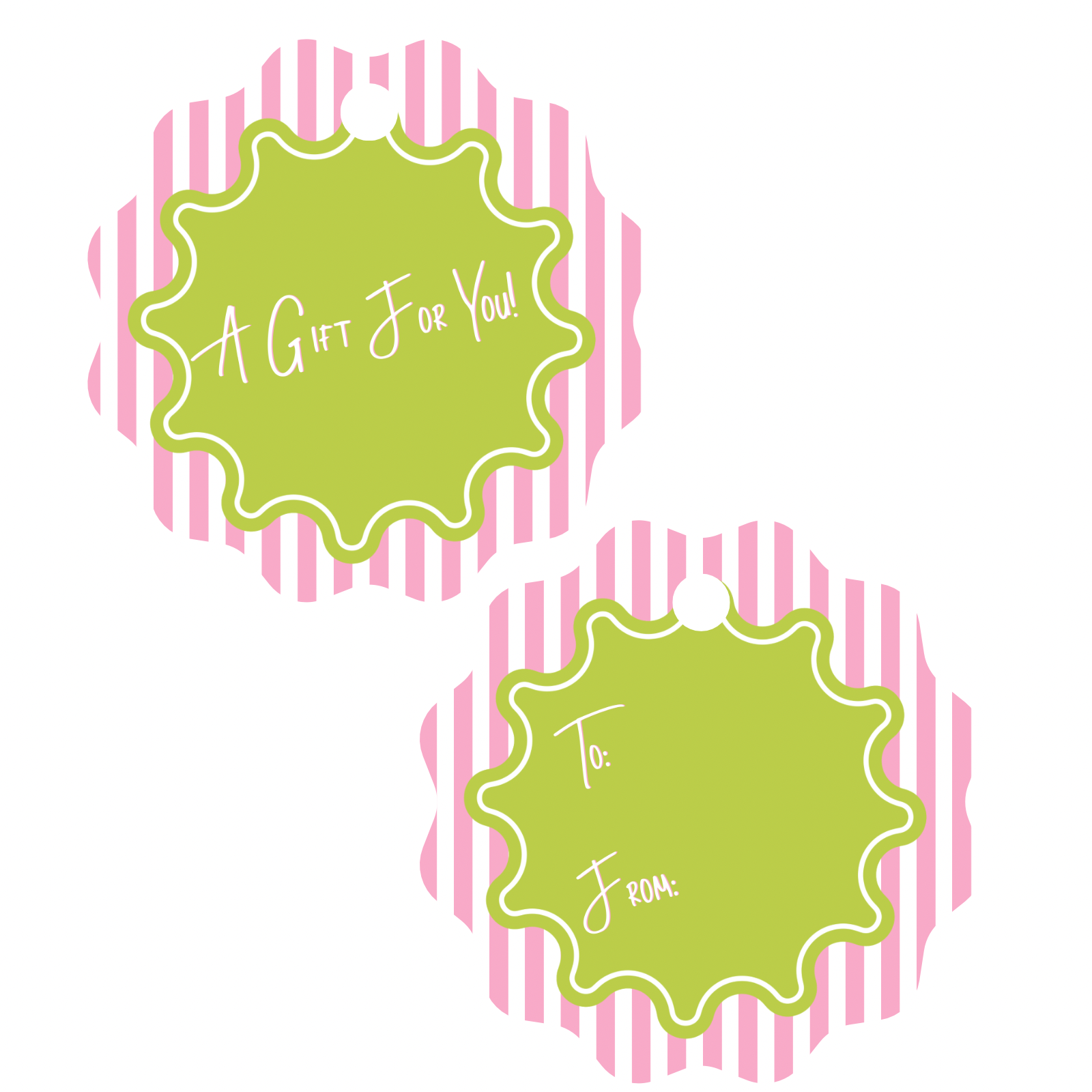 A Gift For You Scallop Gift Tags