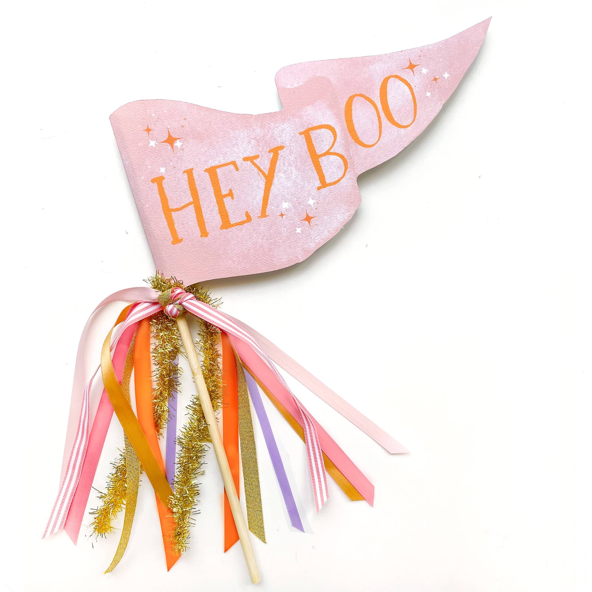 Hey Boo Pink Halloween Party Pennant