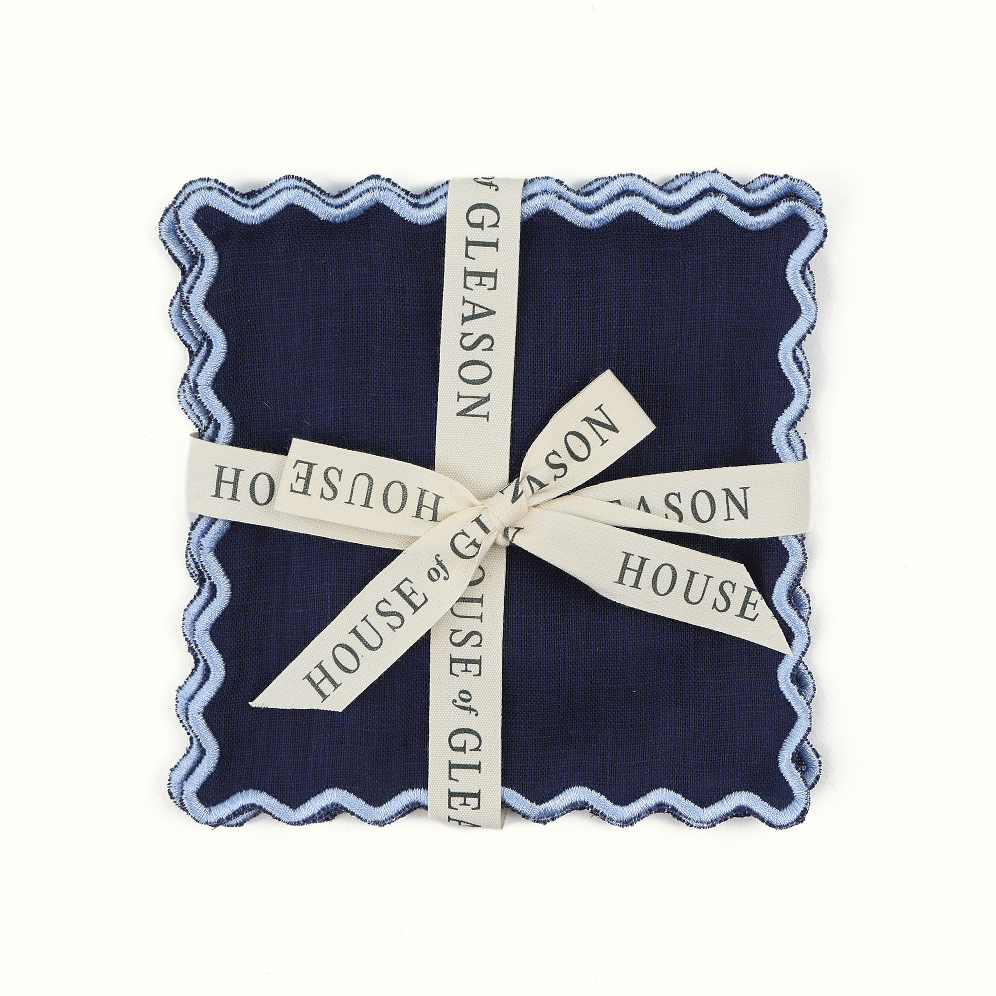 Navy Linen Square Cocktail Napkins (S...