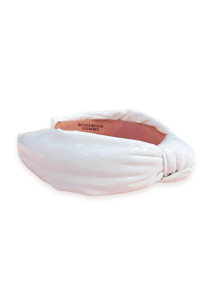 White Patent Leather Headband