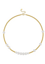Gold Beaded Pearl Necklace