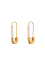 Pearl Safety Pin Earrings