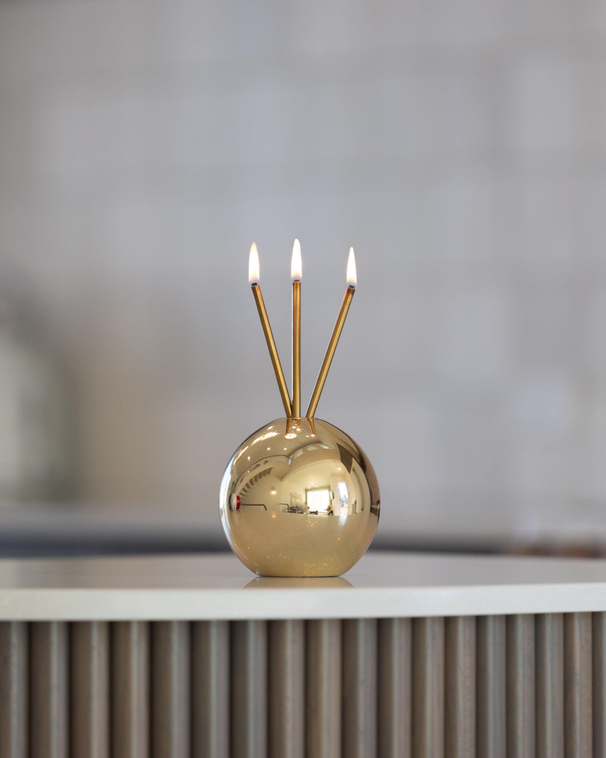 Neva Vase, Gold Metallic Candle Holder