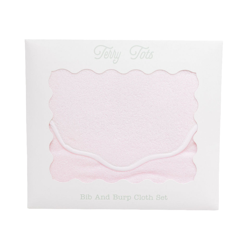 Bib & Burp Set - Pastel Pink Terry