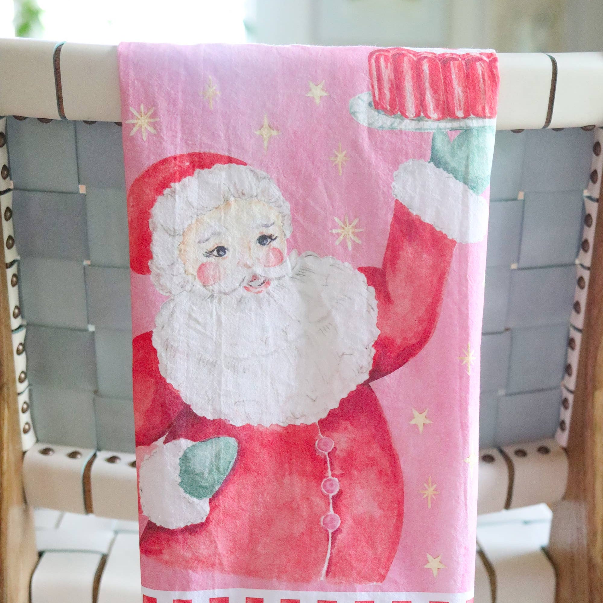 Vintage Santa Jello cotton tea towel