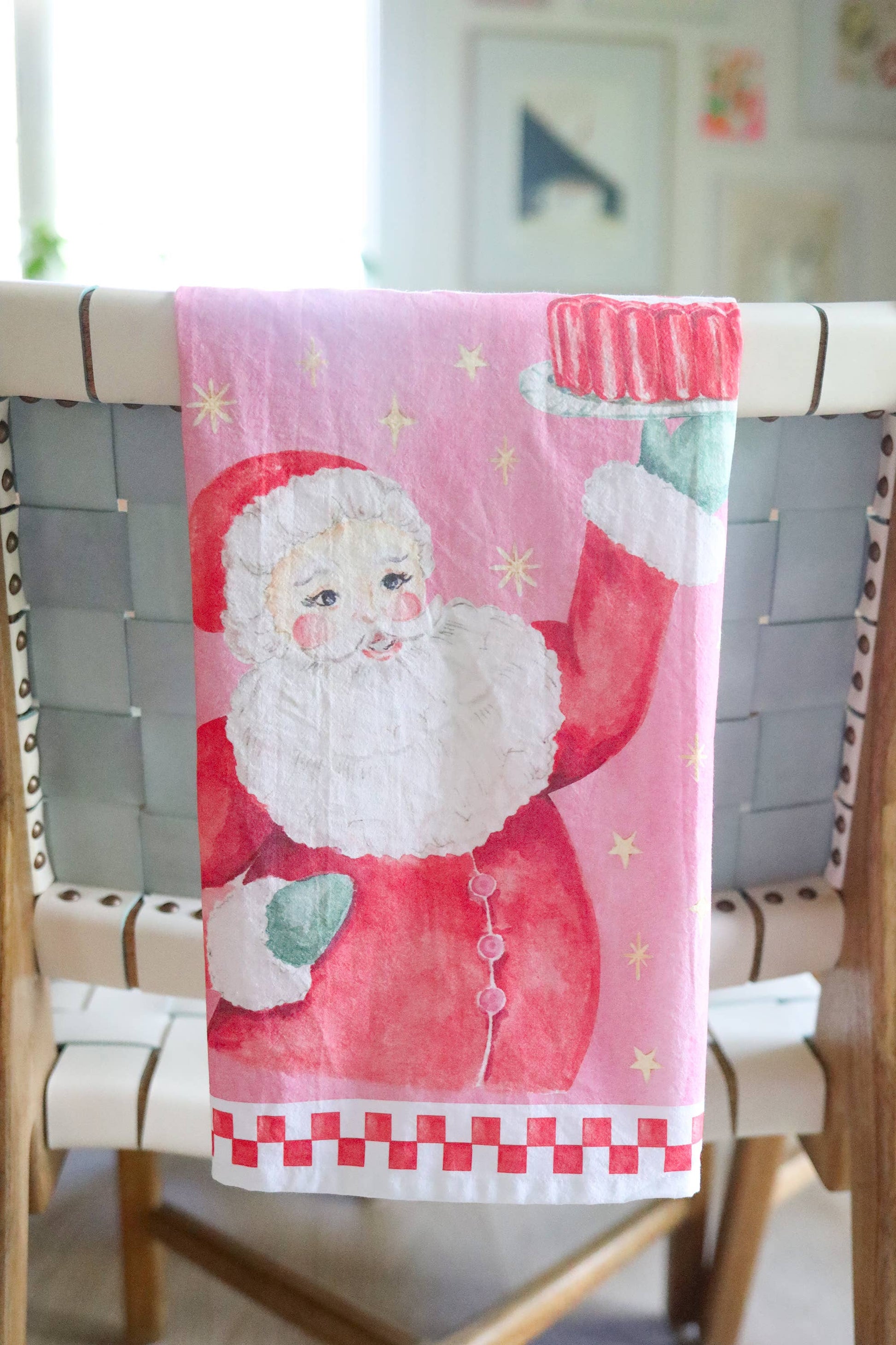 Vintage Santa Jello cotton tea towel