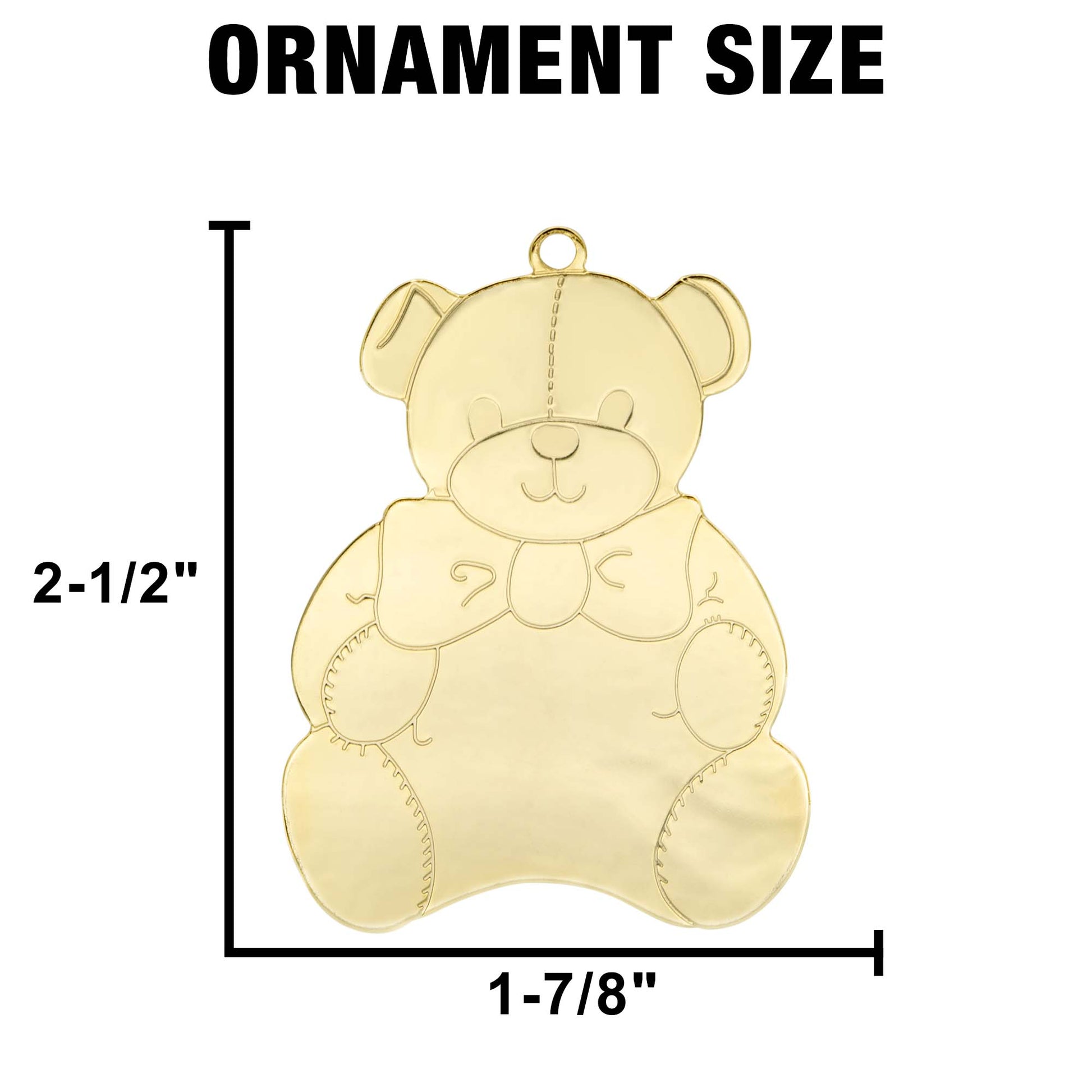 Gold Teddy Bear Christmas Ornament