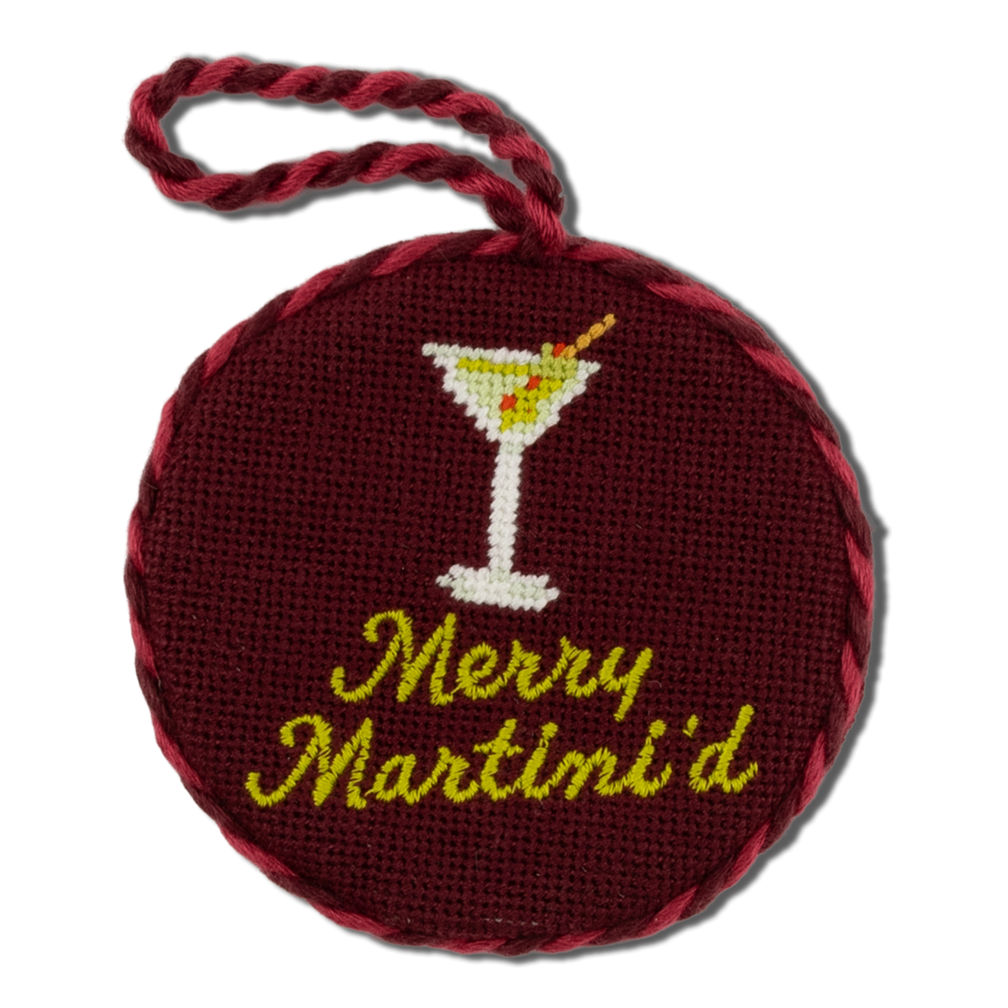 Needlepoint Ornament - Merry Martini