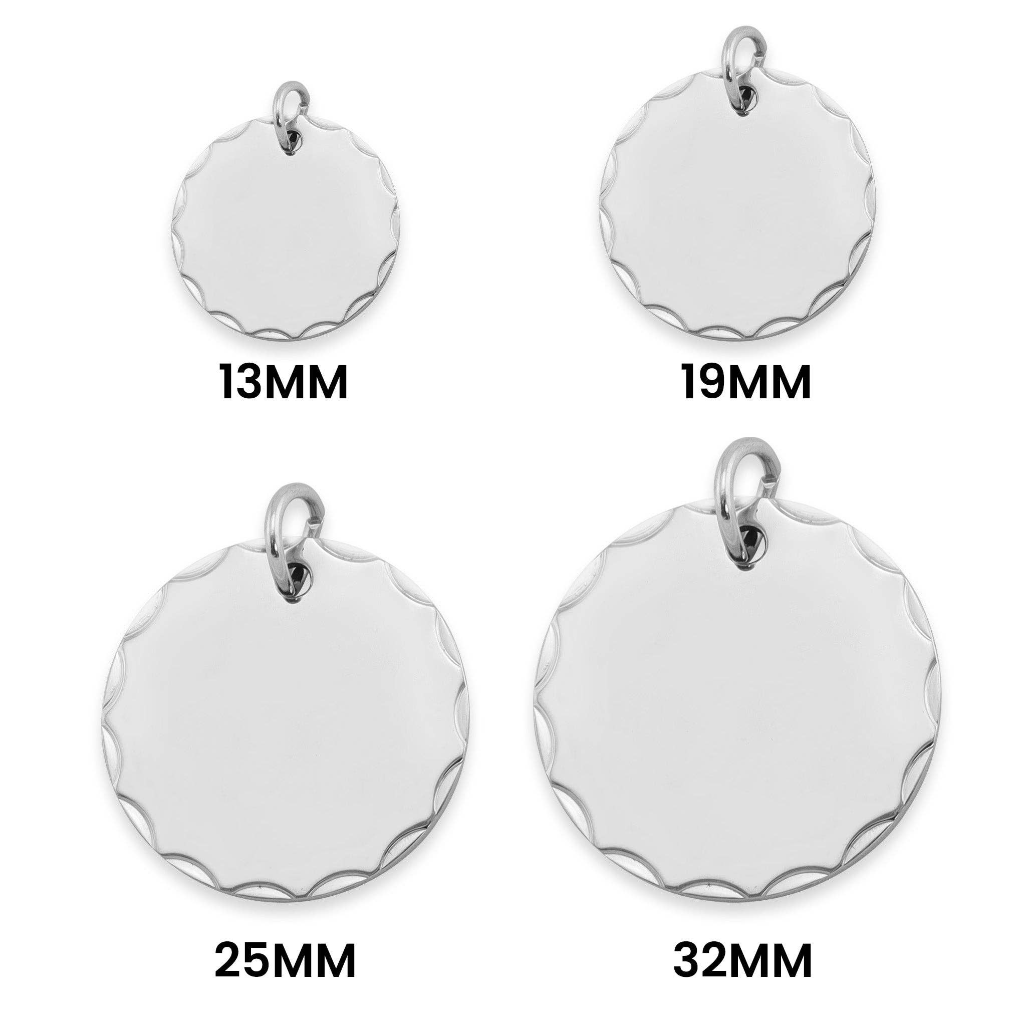 Stainless Steel Grooved Round Pendant