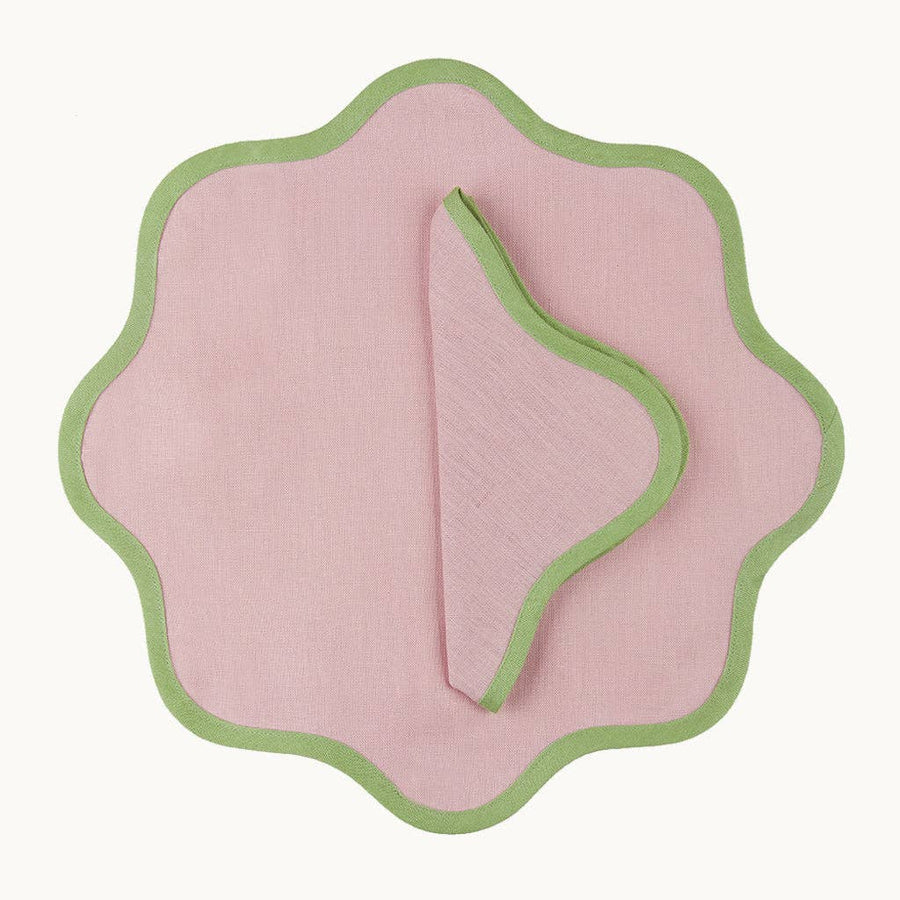 Daisy pink  linen placemat