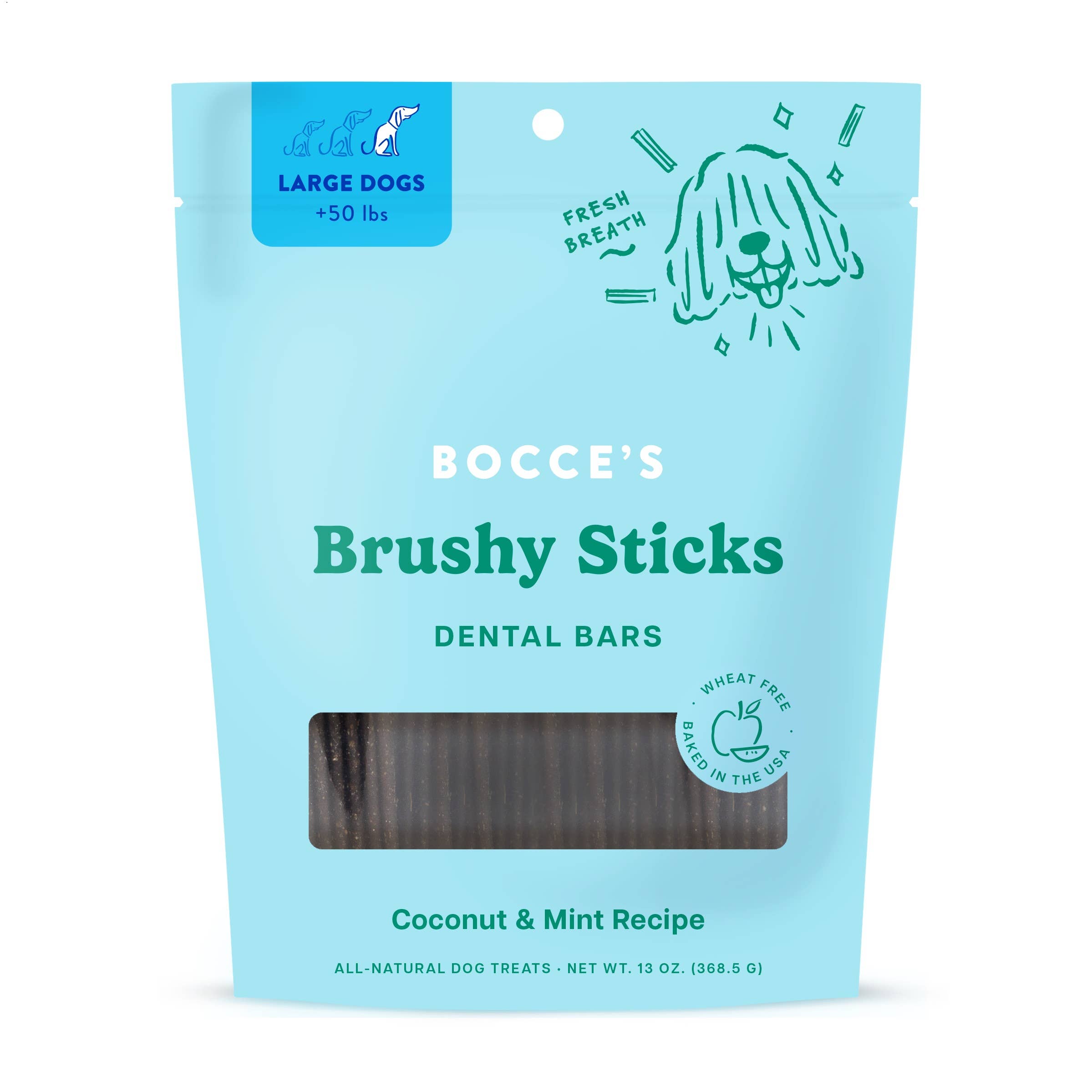Bocce's Bakery Dailies Brushy Sticks Dog Dental Treats 13oz