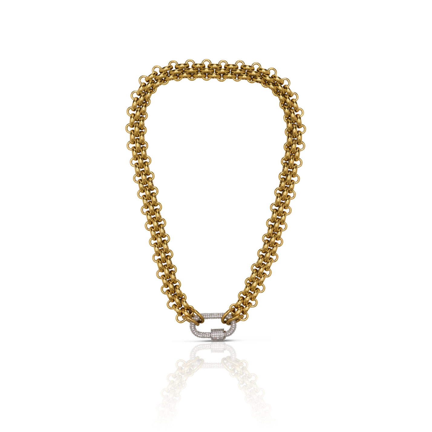 Pave Carabiner Necklace