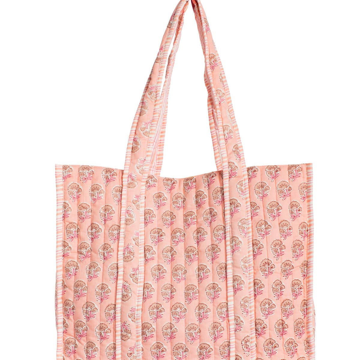 Layla Quilted Tote   Pink   18x16x7