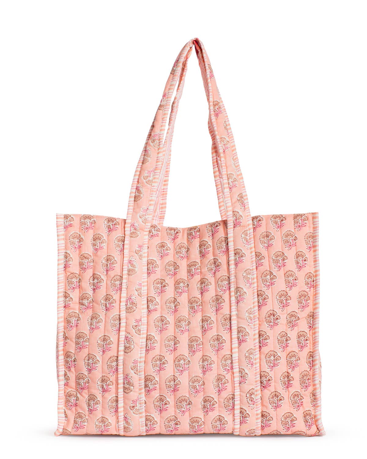 Layla Quilted Tote   Pink   18x16x7