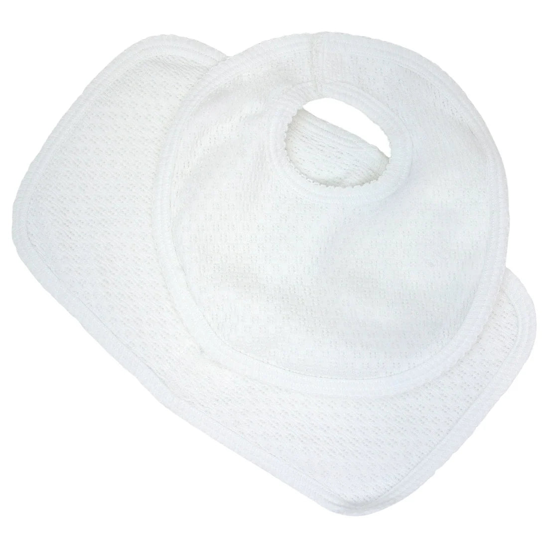 Paty Knit Bib & Burp Set White