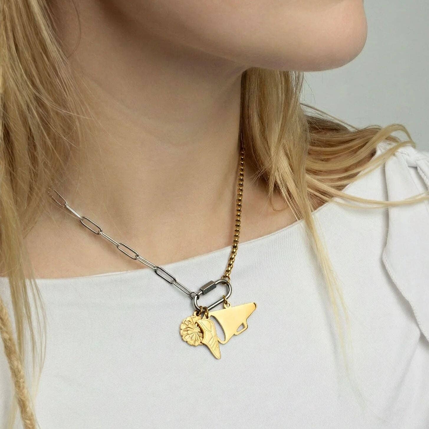18K Gold PVD Stainless Steel Megaphone Charm
