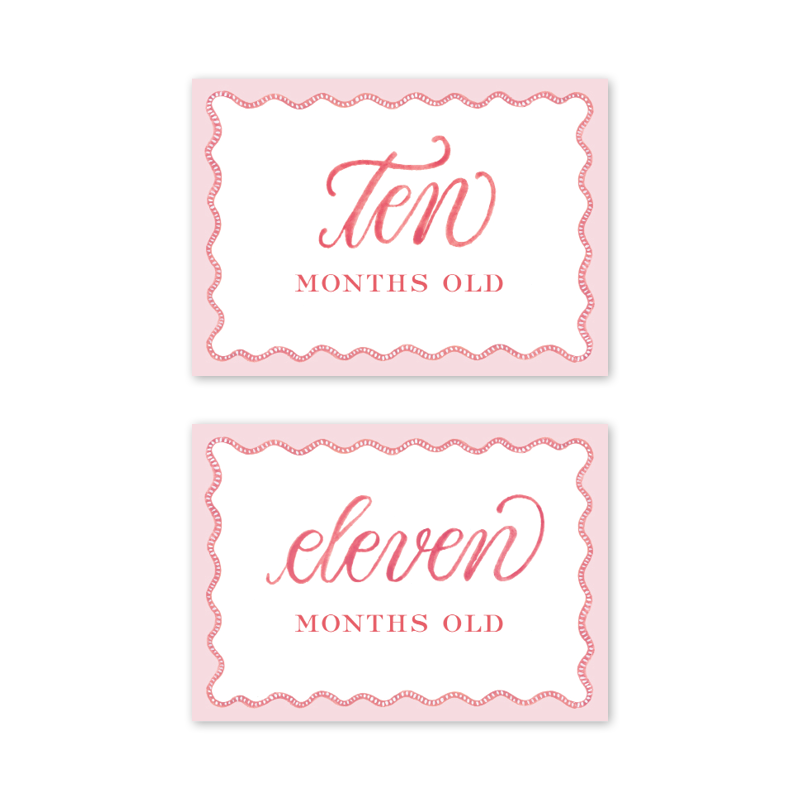 Pink Scallop Milestone Cards