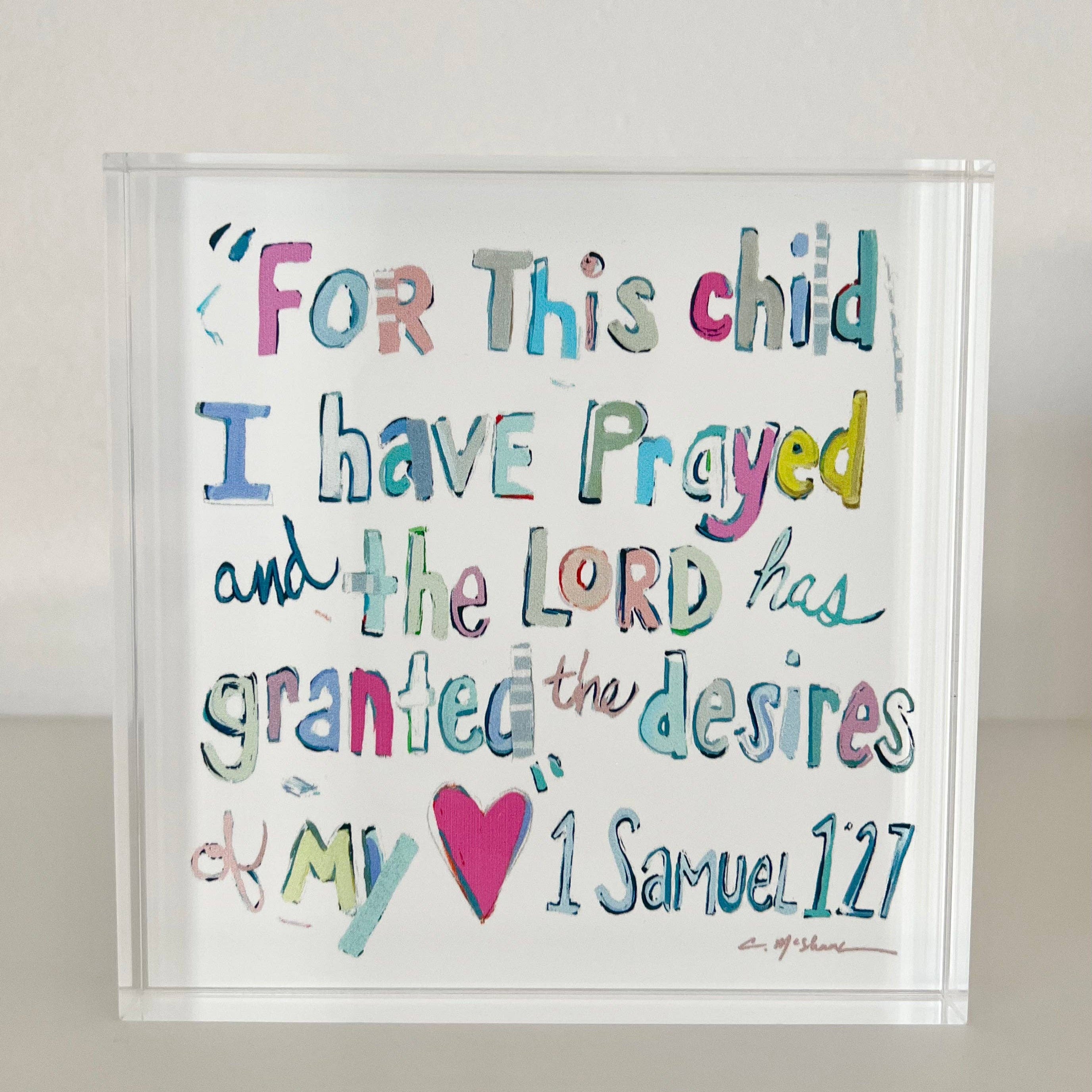 "1 Samuel 1:27 verse" acrylic blocks WHOLESALE