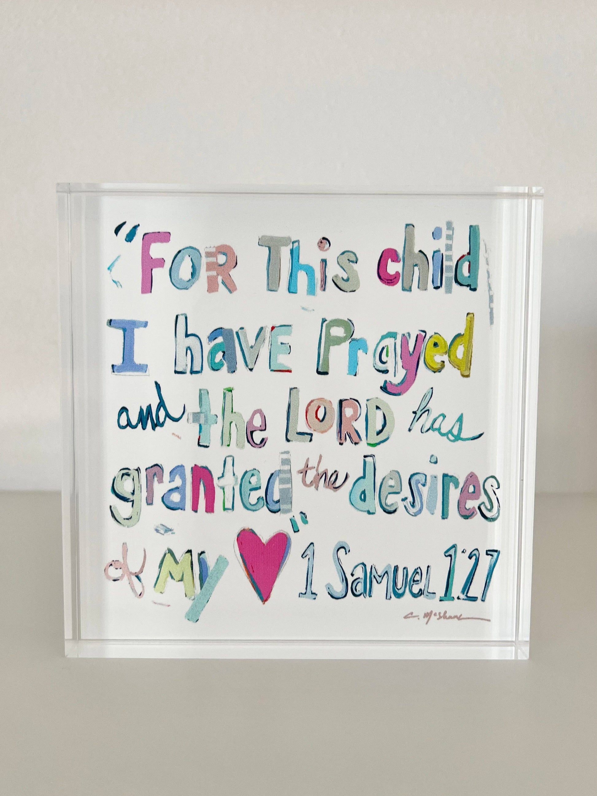 "1 Samuel 1:27 verse" acrylic blocks WHOLESALE