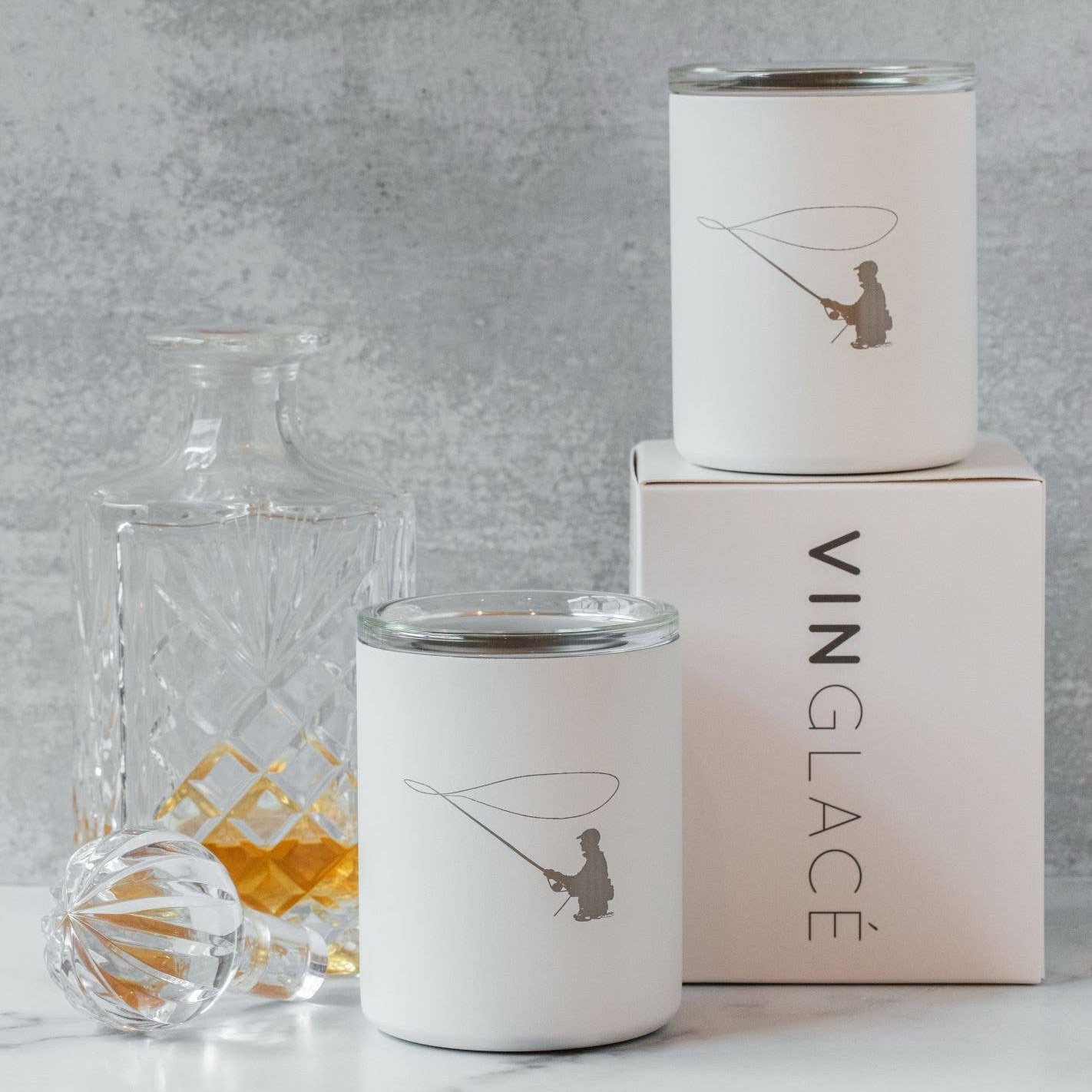 White Glass Lined Whiskey Low Ball