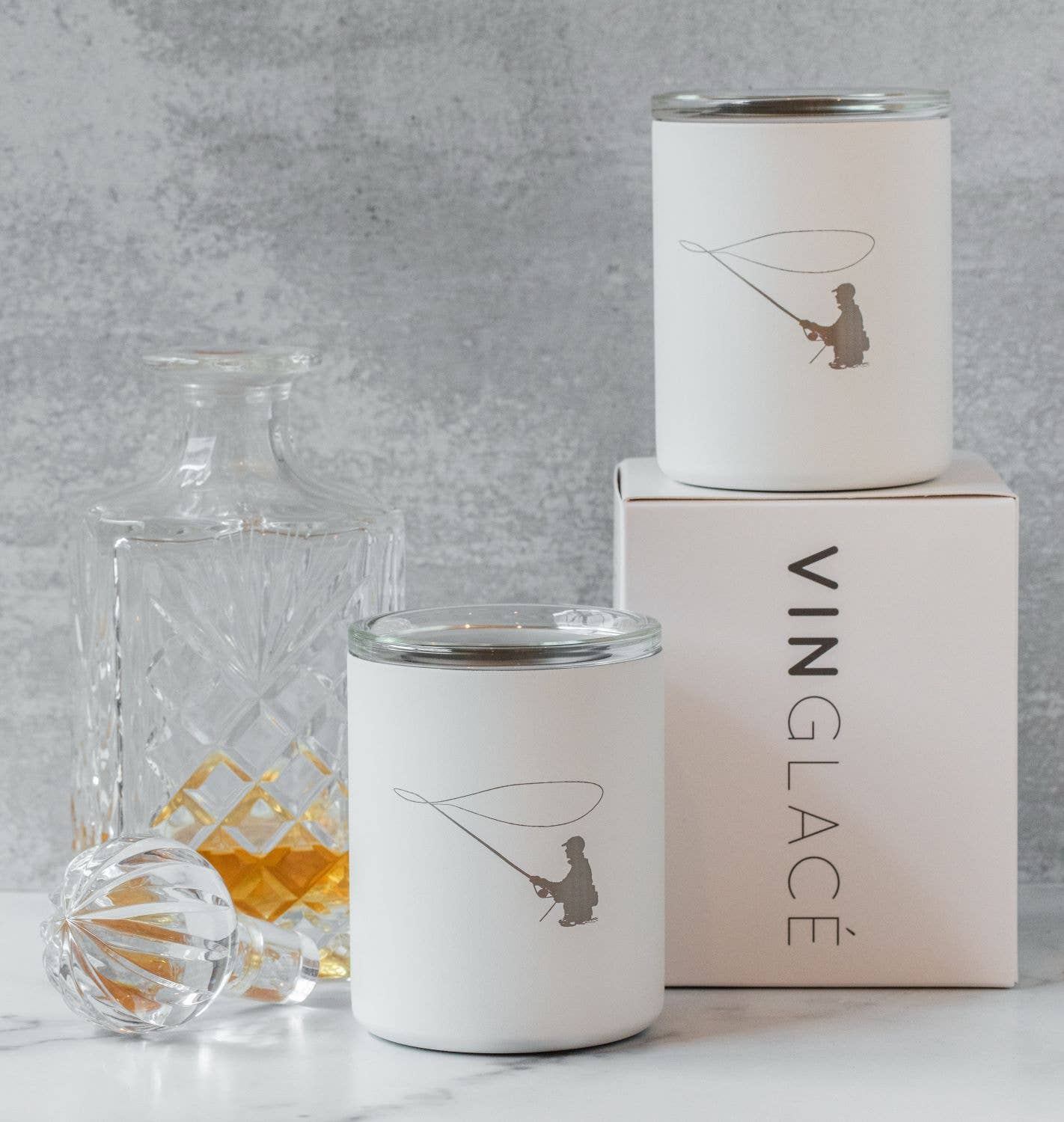 White Glass Lined Whiskey Low Ball