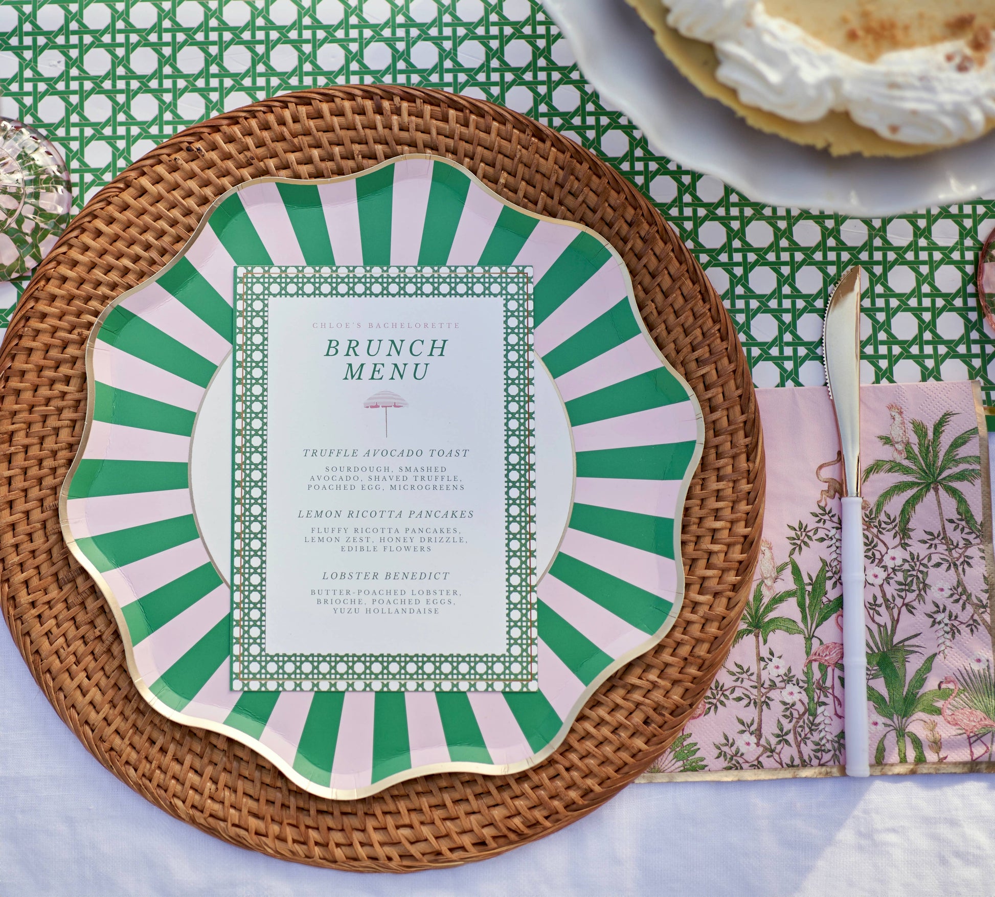 Palm Beach - Pink & Green Large Paper Napkins