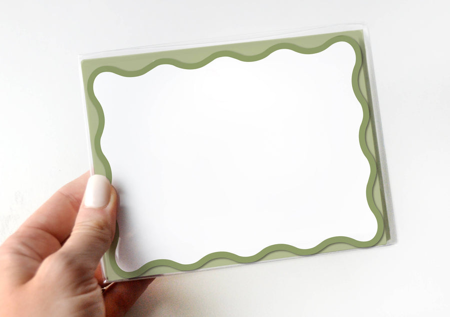 Wavy Green Notecards | Set of 8