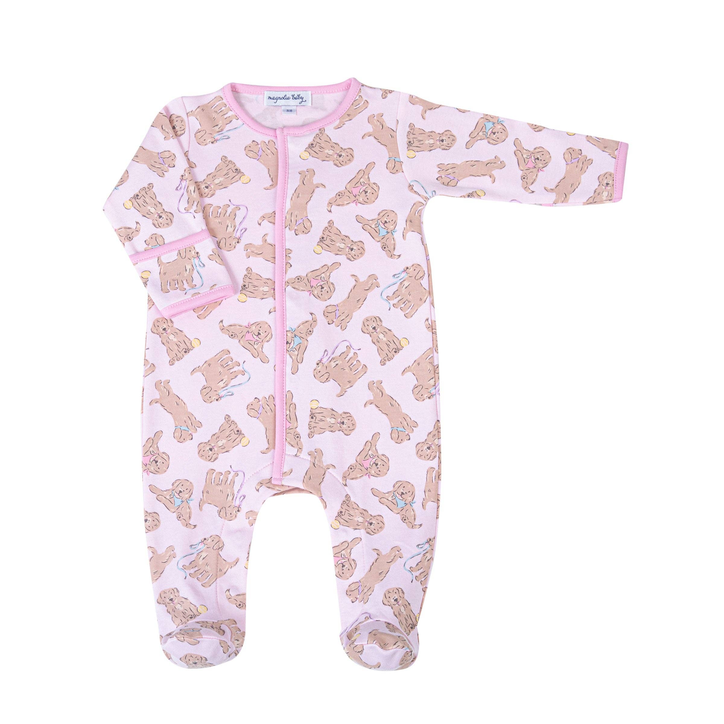 Golden Pup Footie - Pink