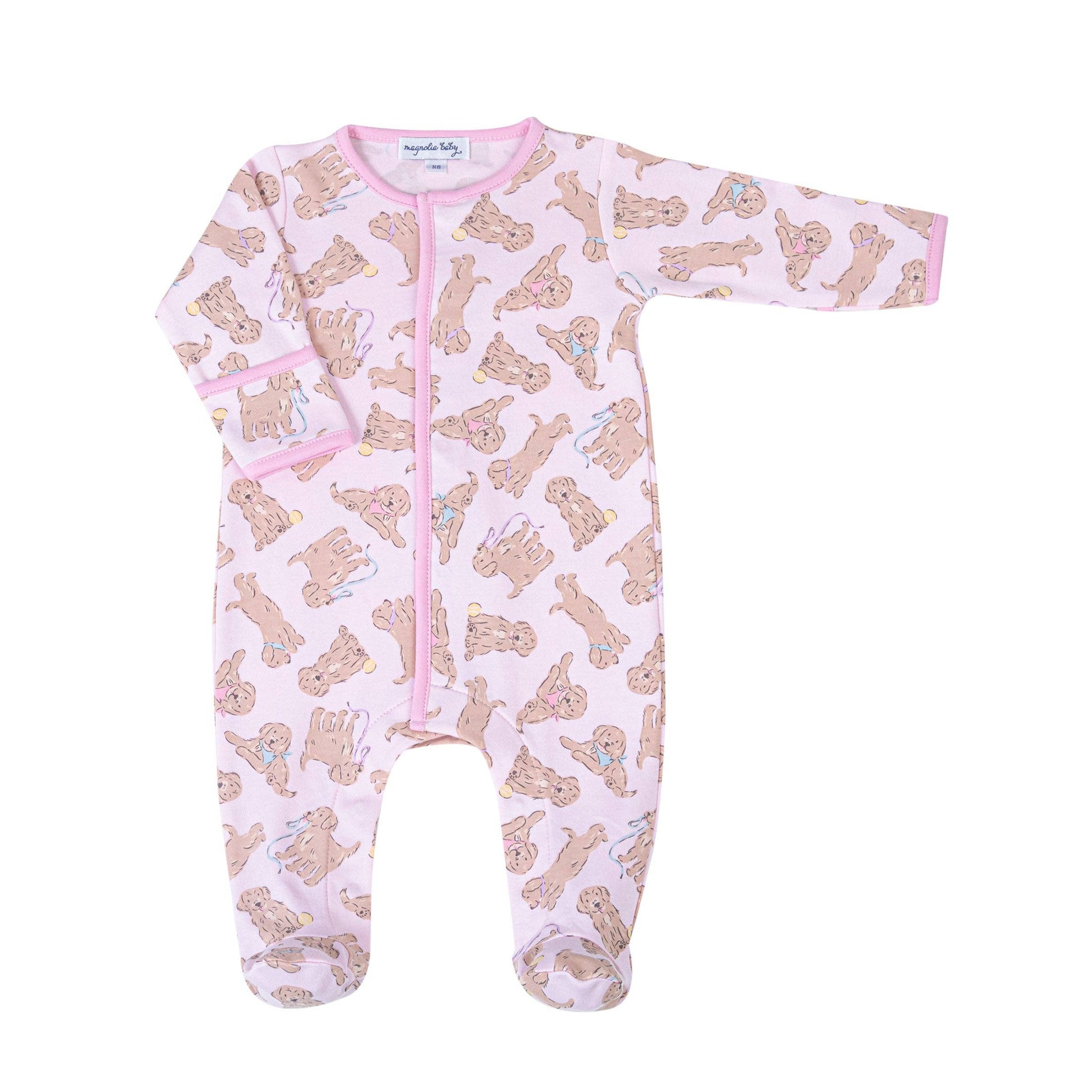 Golden Pup Footie - Pink
