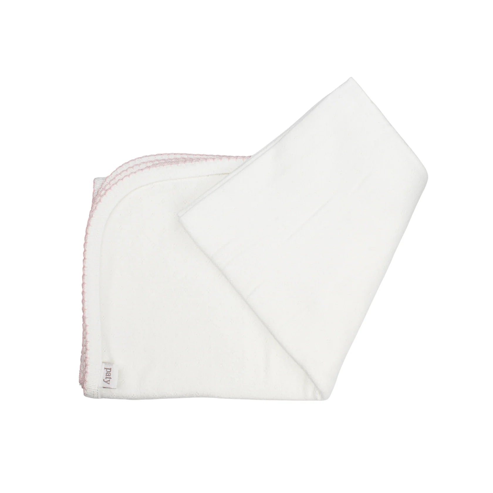 White/Pink Pointelle Knit Swaddle Blanket