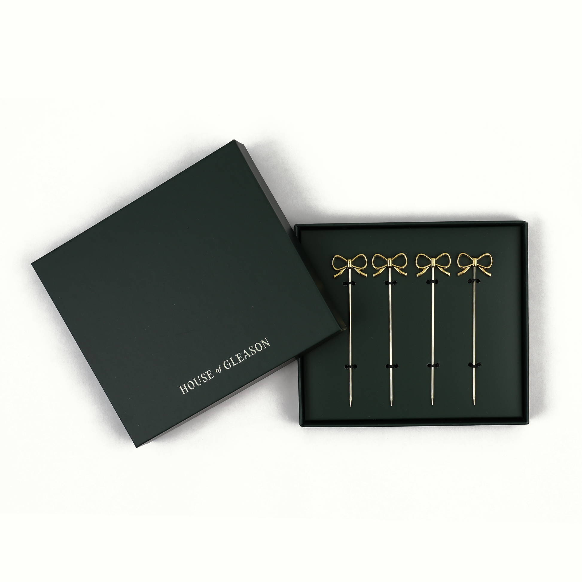 Gold Bow Cocktail Picks - Set of 4