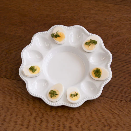 VIDA Alegria Deviled Egg Platter (White)