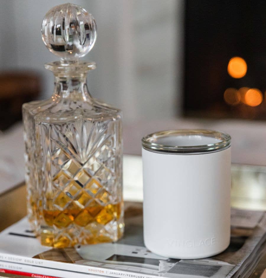 White Glass Lined Whiskey Low Ball