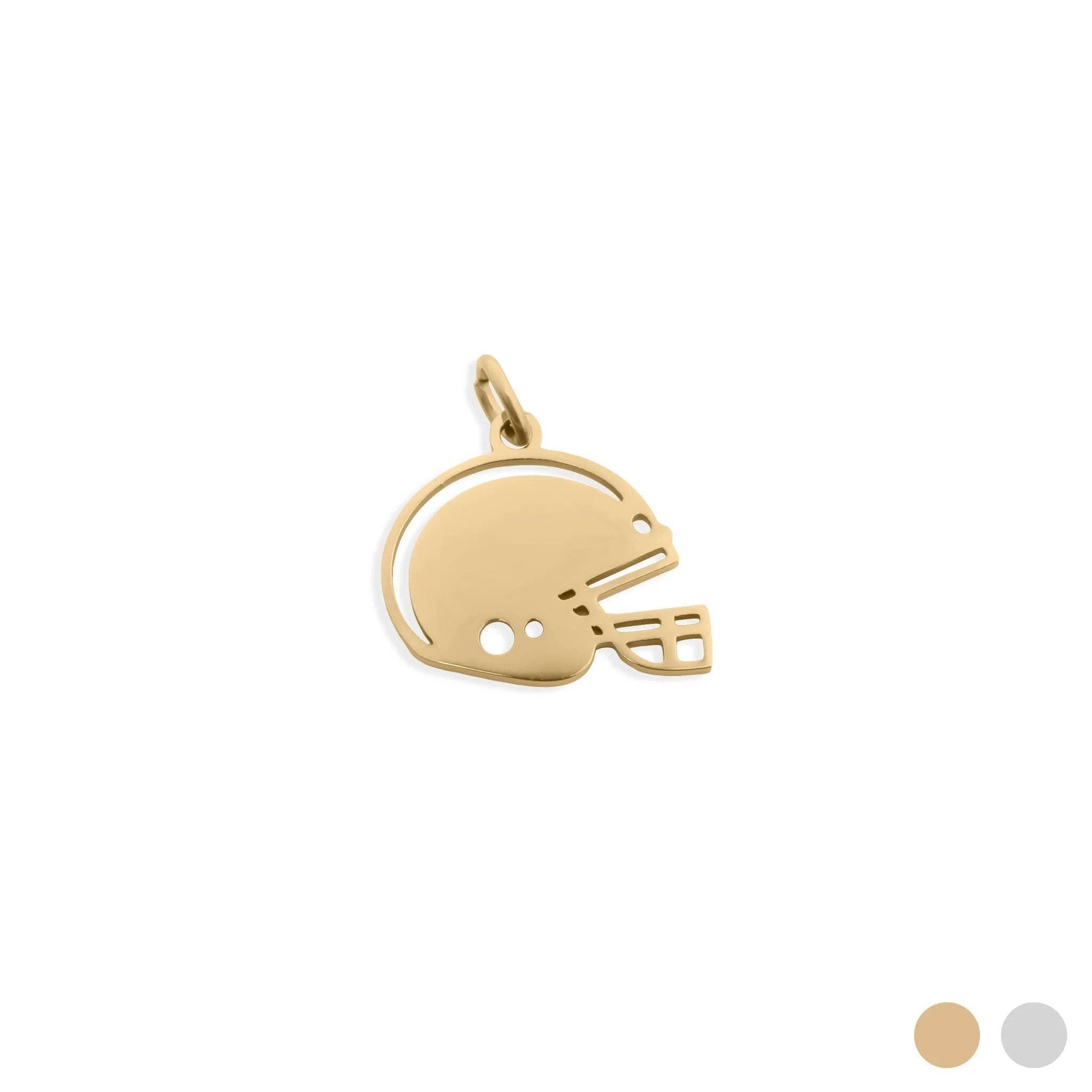 18K Gold PVD Stainless Steel Helmet Charm