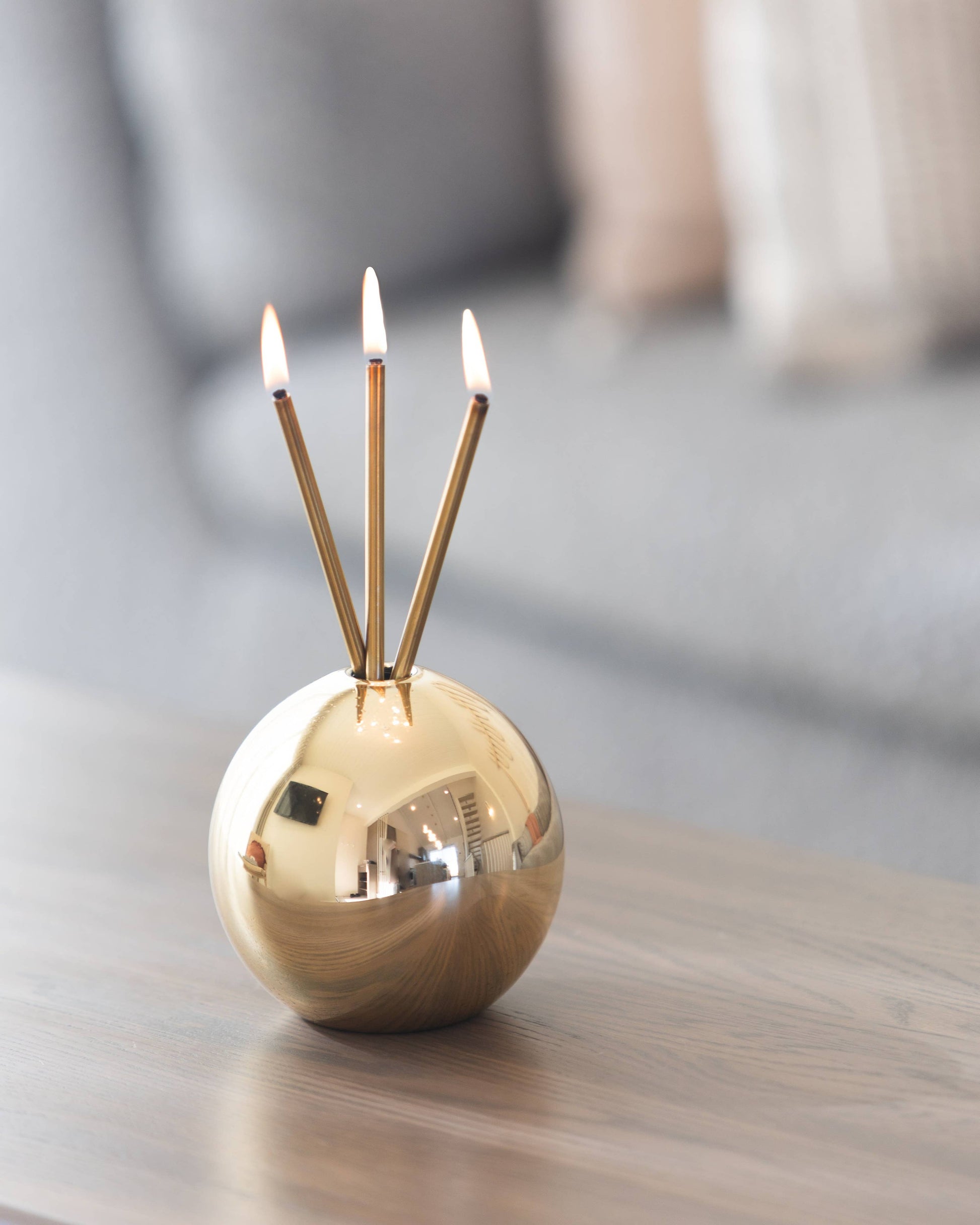 Neva Vase, Gold Metallic Candle Holder